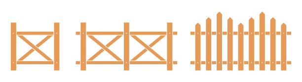彩色栅栏在平面风格矢量插图孤立的白色图片下载