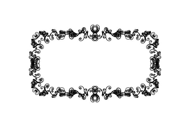 黑色边框装饰艺术装饰板深色古董艺术品图片下载