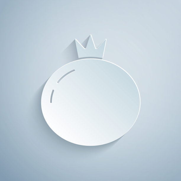 剪纸番茄图标孤立的灰色背景。纸艺风格。向量图片下载