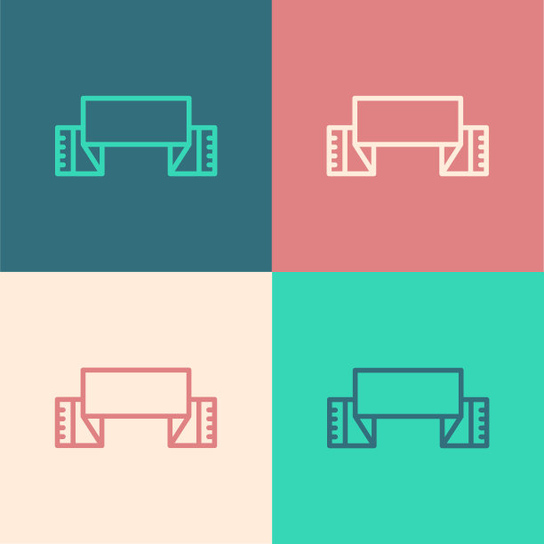 传统的乌克兰刺绣毛巾图标孤立的彩色背景。向量图片下载