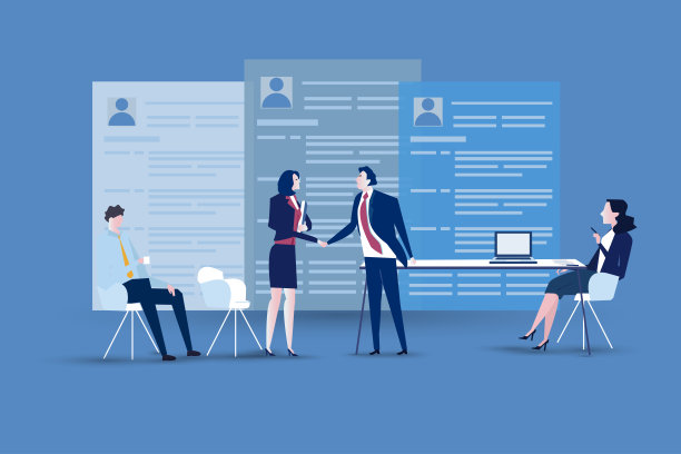 经营理念。人力资源管理的矢量插图，就业，职业生涯，面试工作的图形和网页设计，业务演示和营销材料。图片下载