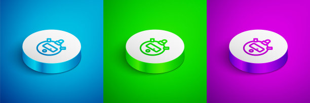 2.5D线条秒表图标图片下载