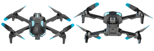 白色背景上孤立的四轴无人机。图片下载