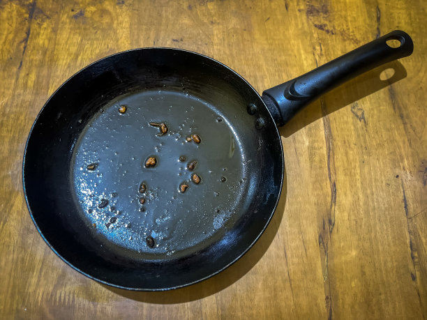 有油渣的脏锅图片下载