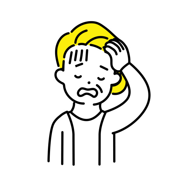 可爱人插画系列_老年妇女_头痛图片下载