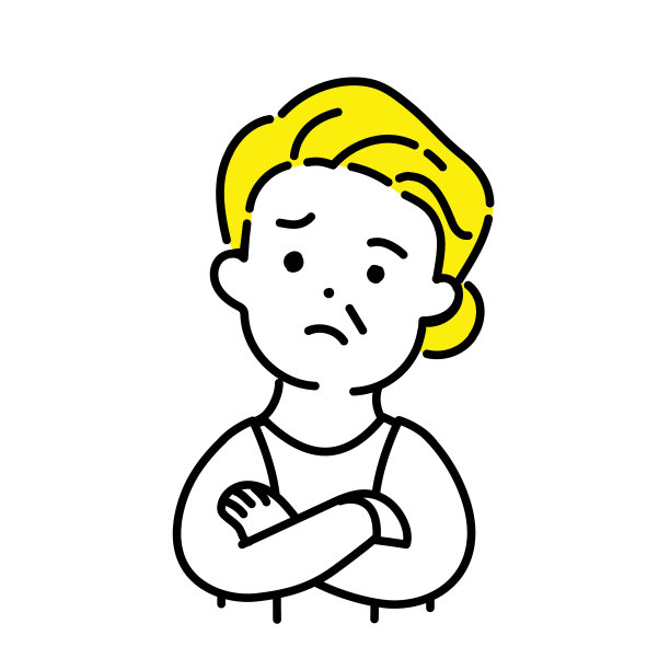 可爱人插画系列_老年女性_思考图片下载