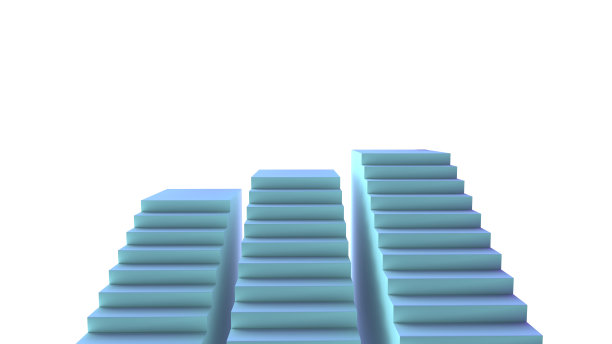 楼梯平台的3D插图。图片下载