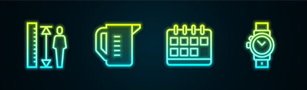 设置线测量身高体杯日历和图片下载