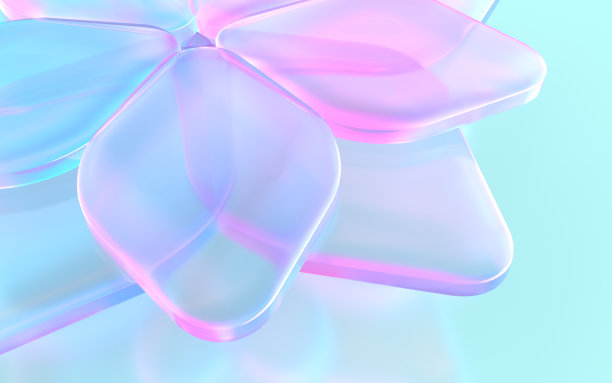 由水晶玻璃制成的花的3D插图图片下载