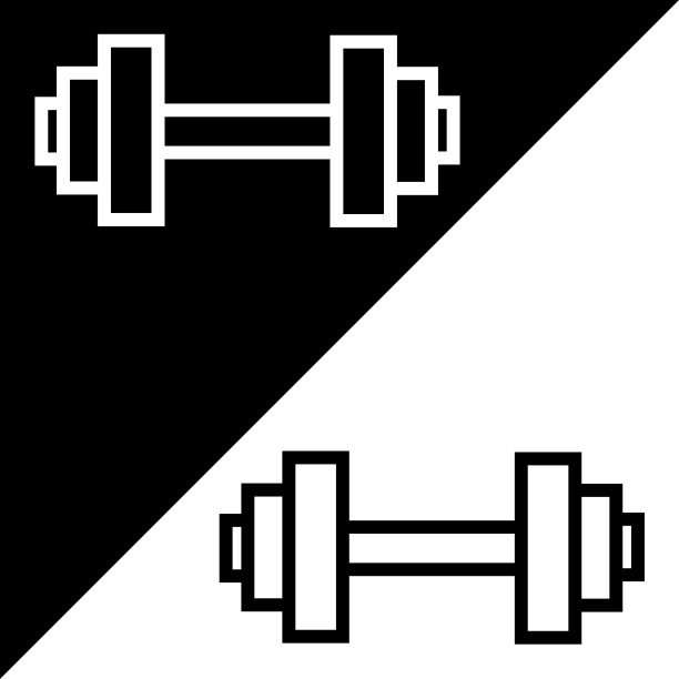 哑铃矢量图标，轮廓样式，隔离在白色背景上。图片下载