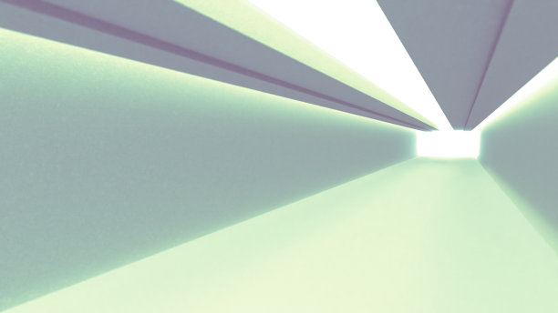 由无机灯照亮的走廊的3D插图图片下载