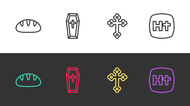 摆好基督教面包棺材的十字架图片下载