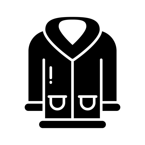 一个惊人的图标大衣在现代风格孤立的白色背景图片下载