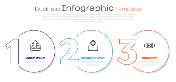 设置水位上升线、面罩和医用线。业务信息图表模板。向量图片下载