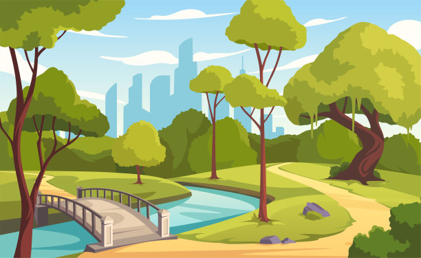 城市或城镇公园背景图片下载