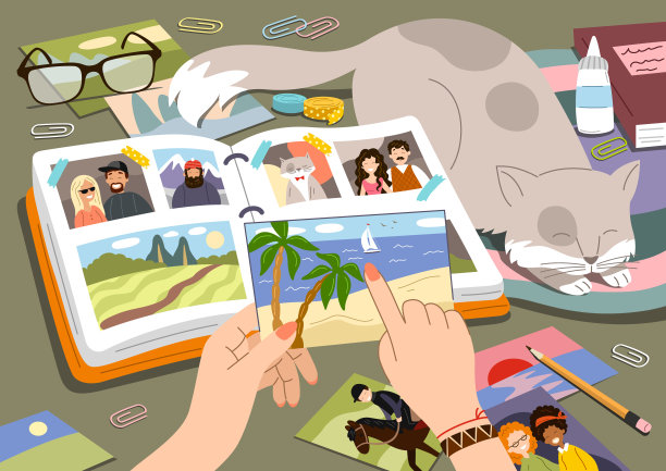 带照片的女性之手图片下载