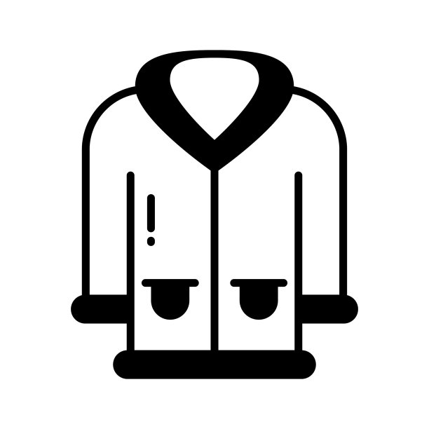 一个惊人的图标大衣在现代风格孤立的白色背景图片下载