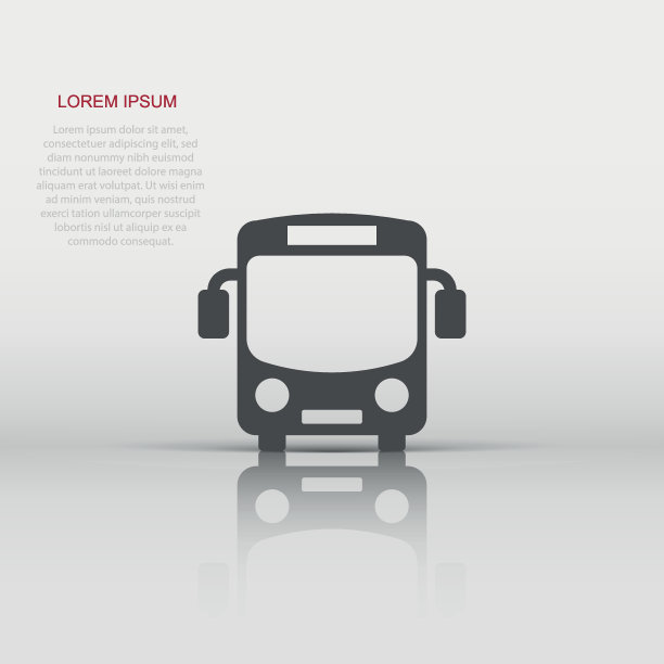 校车图标在平面风格。Autobus矢量插图在白色孤立的背景。客车运输经营理念。图片下载