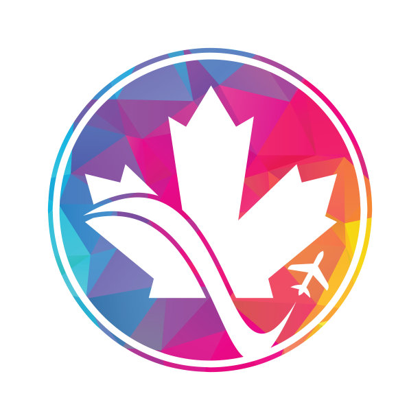 加拿大旅游矢量标志设计。图片下载