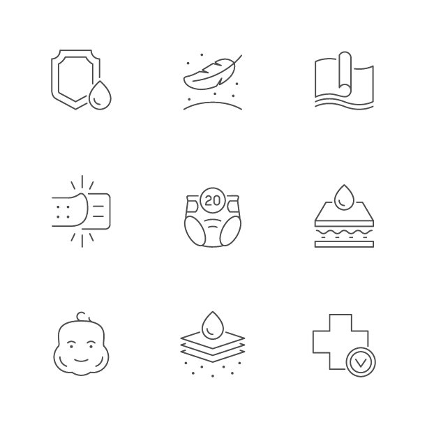 设置纸尿裤的线条图标图片下载