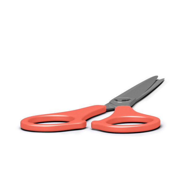 近距离观察尖锐的剪刀孤立在白色背景。图片下载