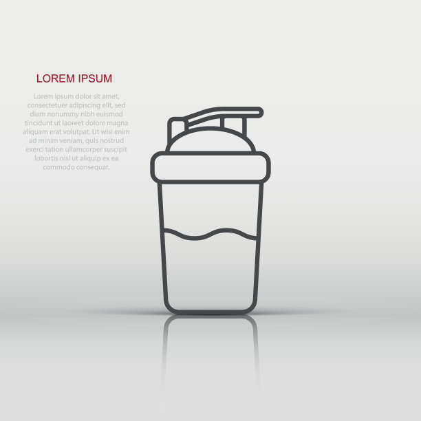 震动图标在平面风格。运动瓶矢量插图在白色孤立的背景。健身集装箱经营理念。图片下载