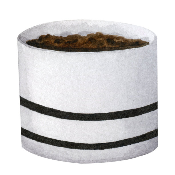 花陶瓷锅在黑白颜色。斯堪的纳维亚风格，波西米亚风格。水彩元素的设计卡片，标志，广告和更多。图片下载