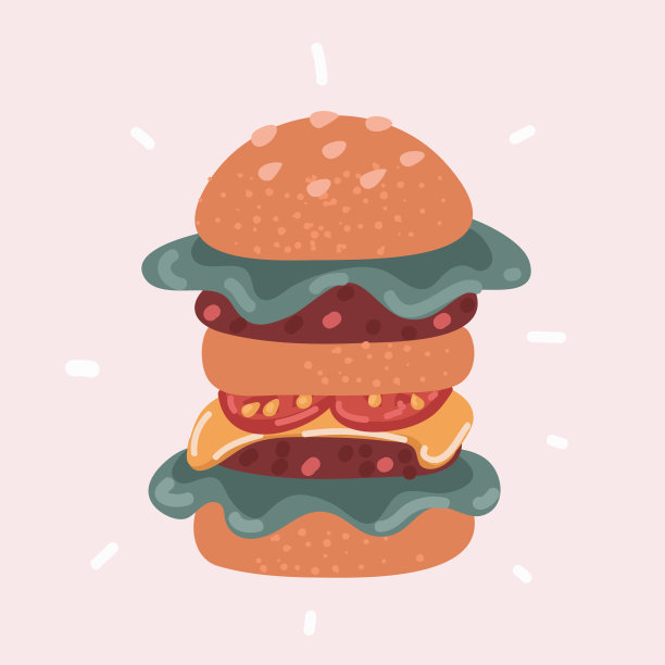 矢量插图新鲜美味的汉堡图片下载