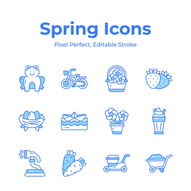 抓住这个设计精美的春季矢量，农业，园艺和农业图标集图片下载