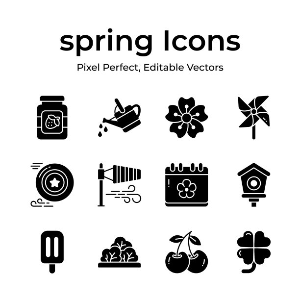 抓住这个设计精美的春季矢量，农业，园艺和农业图标集图片下载