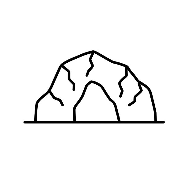 洞穴图标。石头避难所。山口图片下载