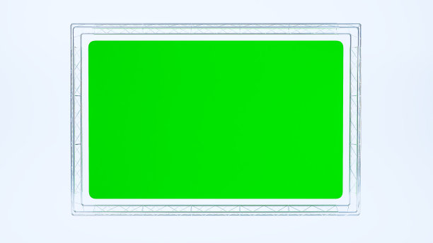 金属结构，中间绿屏，白色背景，图片下载