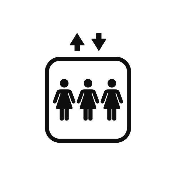 电梯升降机符号图标孤立的白色背景图片下载