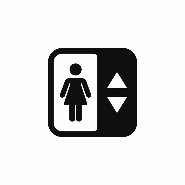 电梯升降机符号图标孤立的白色背景图片下载