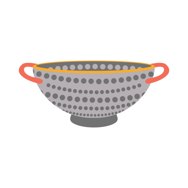 菜肴。边缘有把手的滤嘴。图片下载