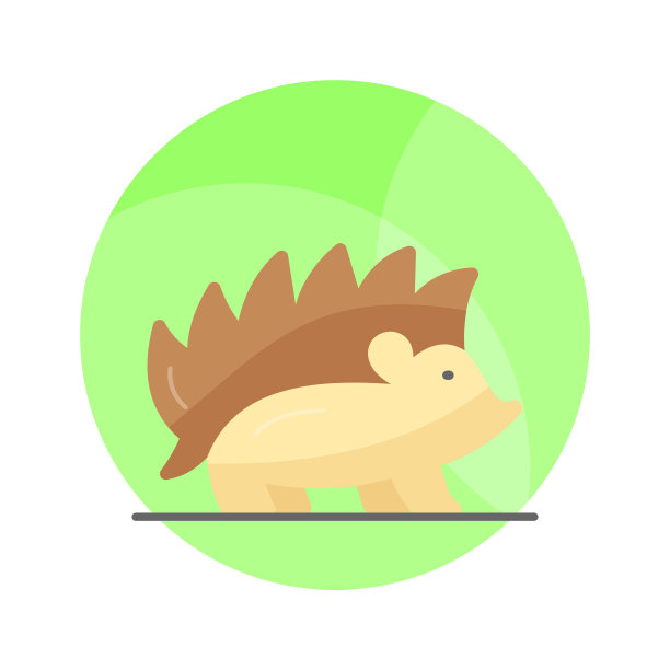 创意设计的刺猬图标在可编辑的风格，易于使用和下载图片下载