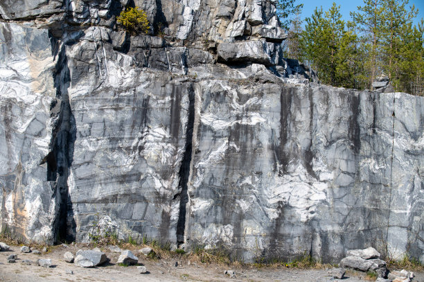 俄罗斯卡累利阿罗斯卡拉山公园大理石采石场的大理石墙壁图片下载