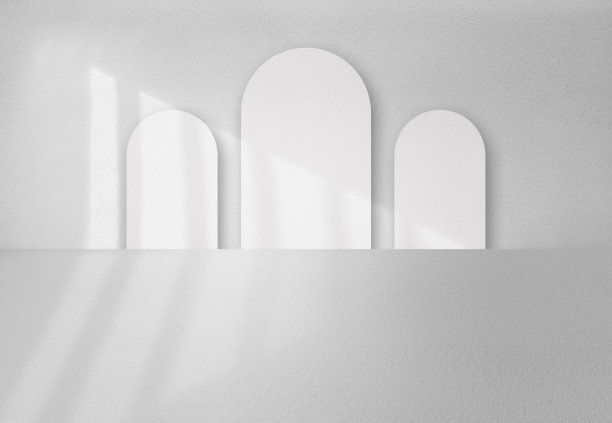 抽象的白色空室室内展位景配光影图片下载