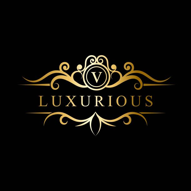 典雅极简装饰标志模板奢华装饰婚纱装饰业务。初始品牌设计。图片下载