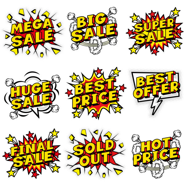 店铺促销用英文POP套装图片下载