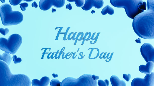 3D渲染明信片与父亲节的问候图片下载