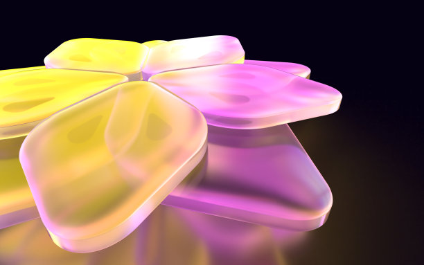 由水晶玻璃制成的花的3D插图图片下载