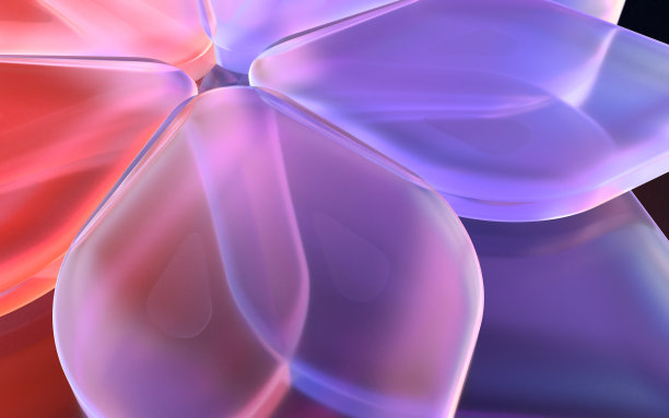 由水晶玻璃制成的花的3D插图图片下载