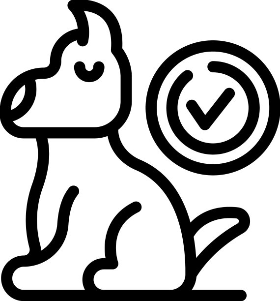 友好的狗图标勾勒宠物餐厅图片下载