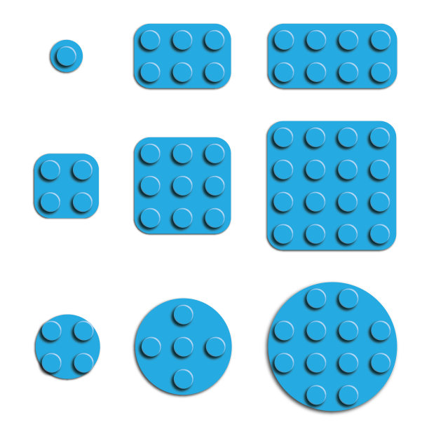 五颜六色的积木搭建了各种平台图片下载