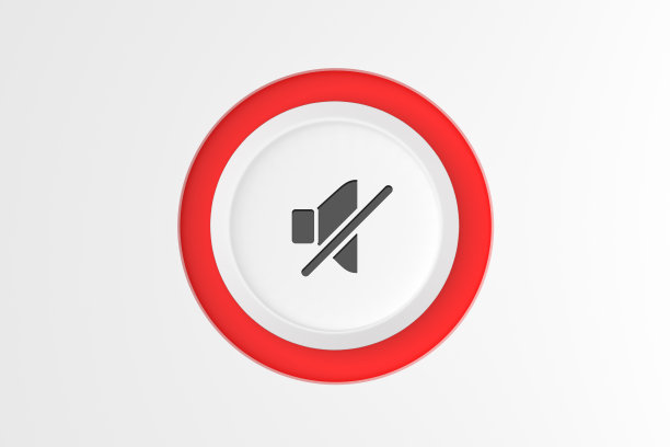 按钮与声音关闭或静音音量图标在白色背景。图片下载