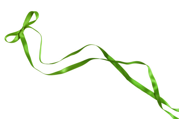 绿色蝴蝶结带隔离图片下载