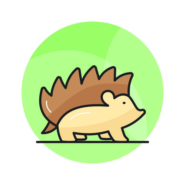 创意设计的刺猬图标在可编辑的风格，易于使用和下载图片下载