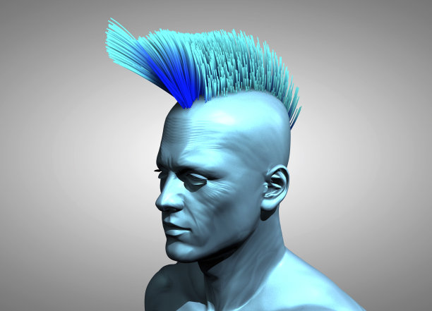 蓝色朋克电子人图片下载