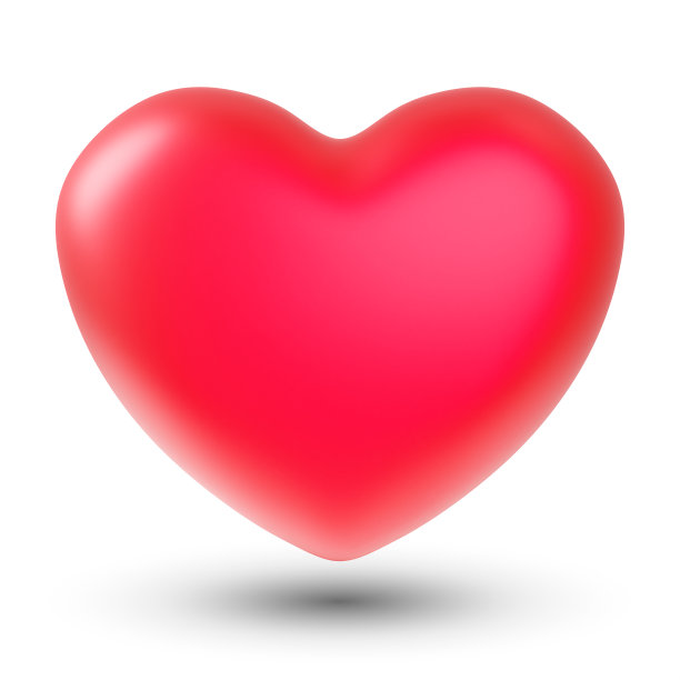3D渲染红心图标图片下载
